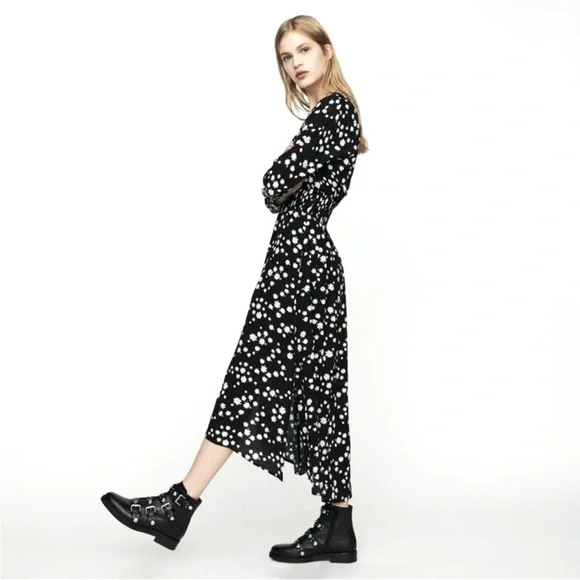 Maje Black and White Floral Maxi Dress - Picture 1 of 14